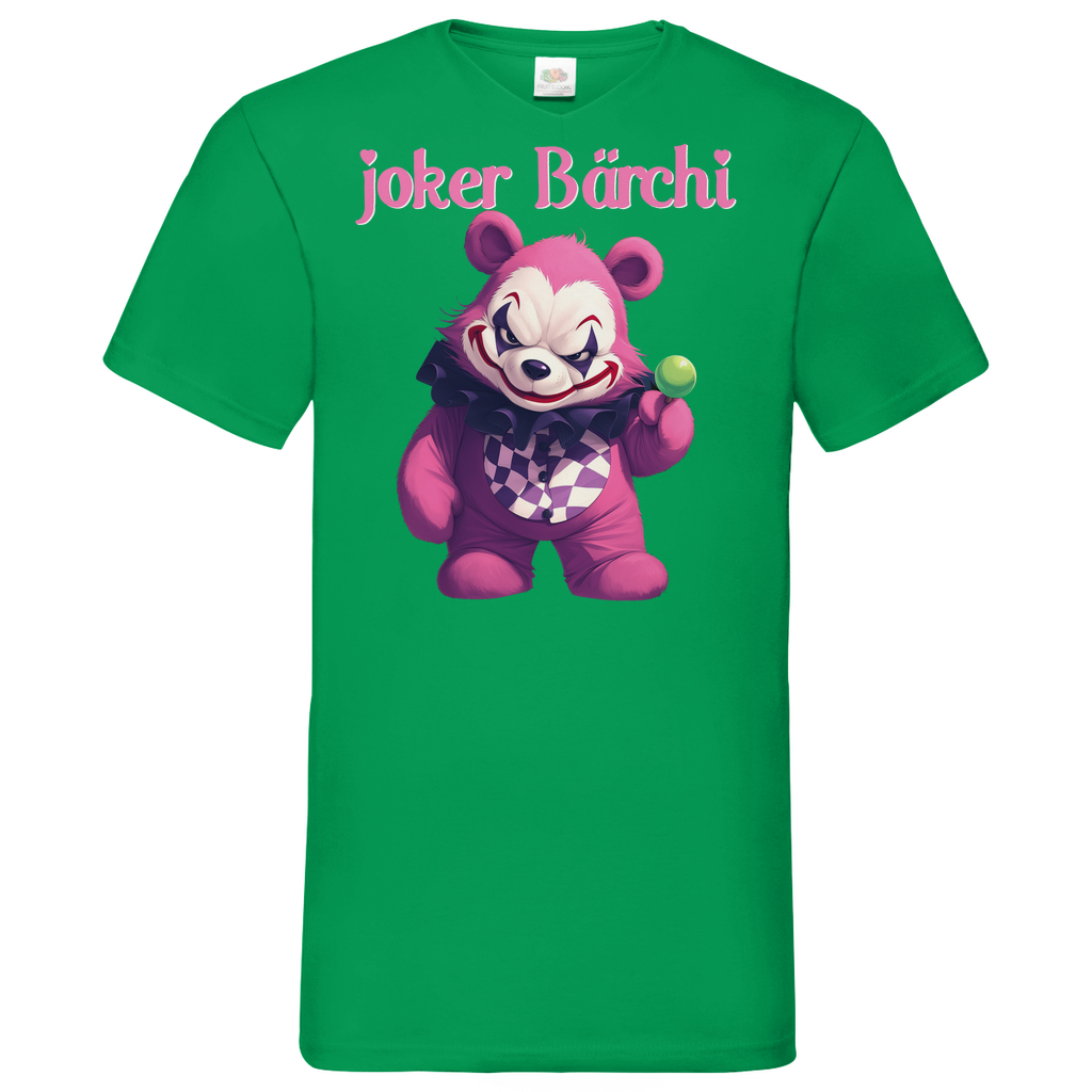 Joker Bärchi - Glücksbärchi - Herren V-Neck Shirt