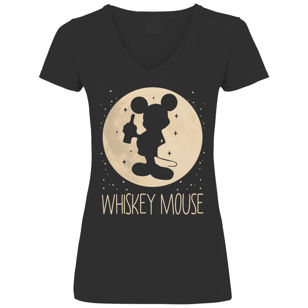 Mond Prinzessin - Whiskey Mouse - V-Neck Damenshirt