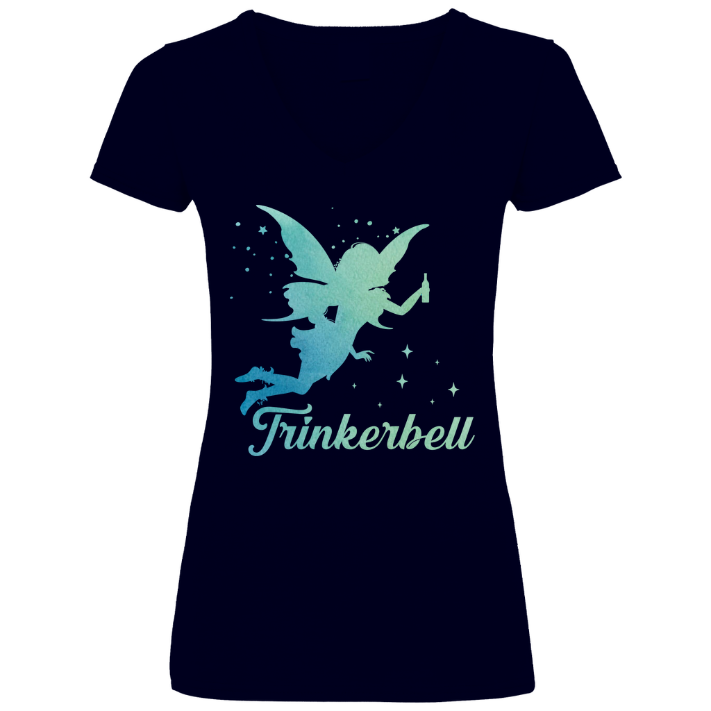 Trinkerbell - Prinzessin Aquarell - V-Neck Damenshirt