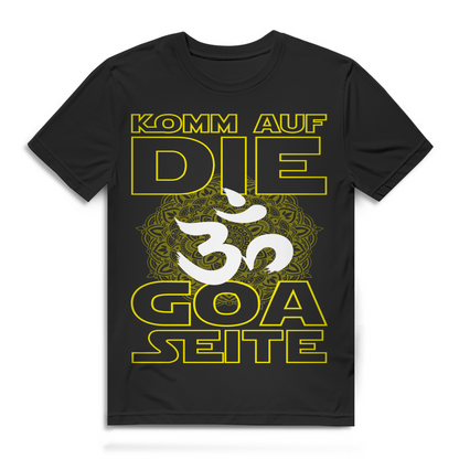 Goa Festival Shirt Herren – Komm auf die dunkle Seite mit Om &amp; Mandala Print