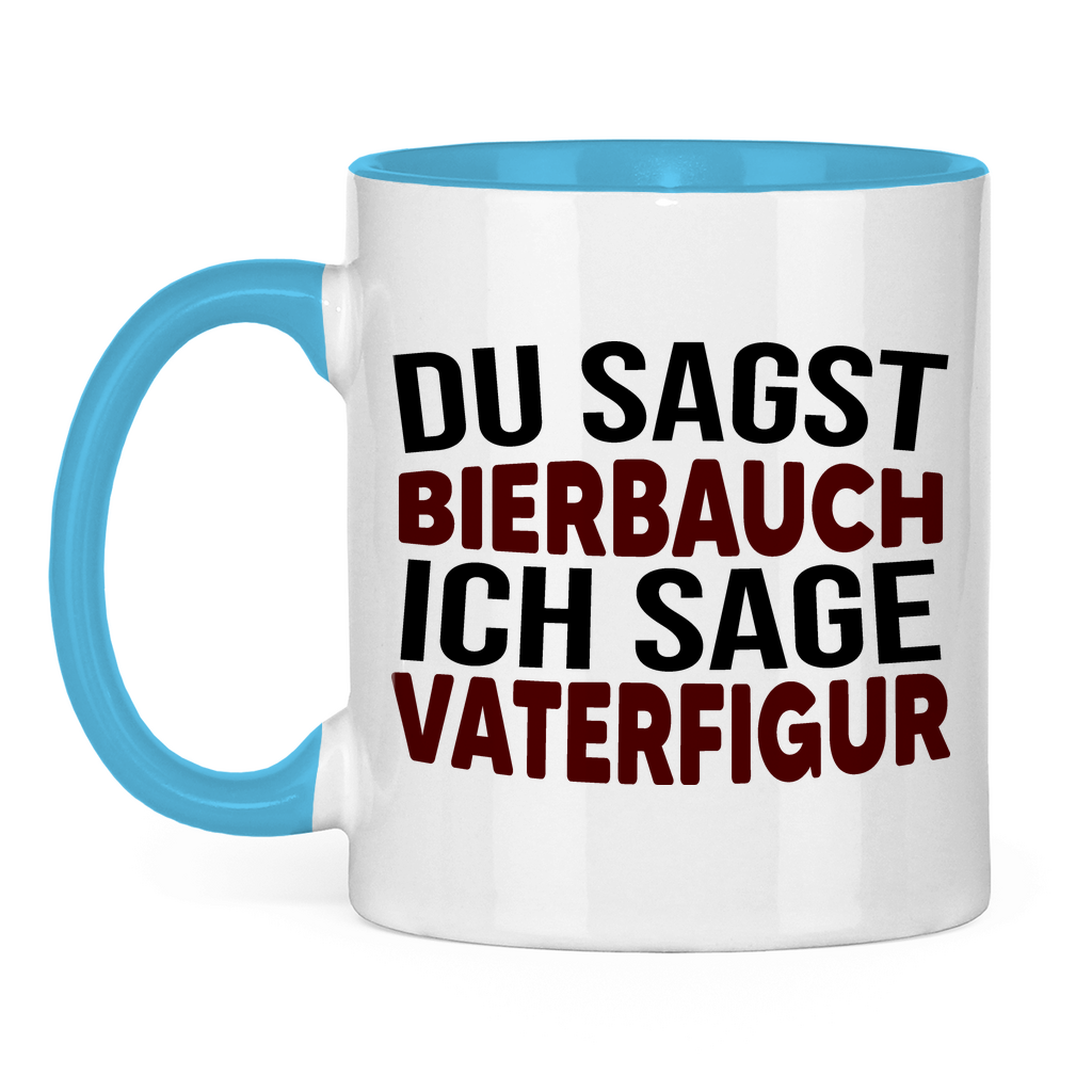 Du sagst Bierbauch ich sage Vaterfigur - Tasse zweifarbig