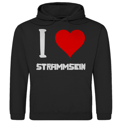 I love Strammsein - Herren Hoodie Jet Black