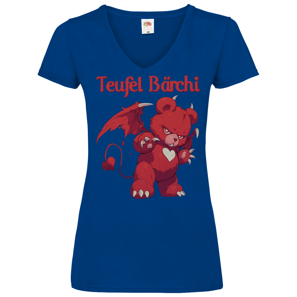 Teufel Bärchi - Glücksbärchi - V-Neck Damenshirt