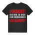 Vorsicht! Ich bin zu dick zum Wegrennen ich kämpfe – Herren T-Shirt XL Humor Black