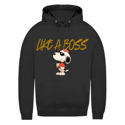 Peanuts Snoopy mit Bier Like a Boss - Damen Hoodie Jet Black