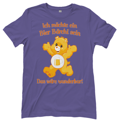 Damen T-Shirt Ich möchte ein Bier Bärchi sein das wäre wunderbar! Millennial Lilac