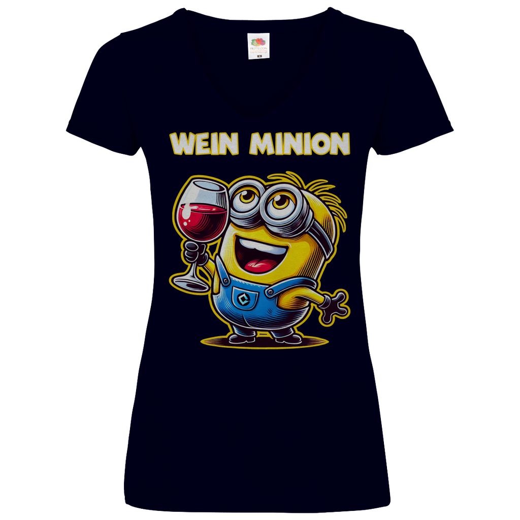 Wein Minion - V-Neck Damenshirt