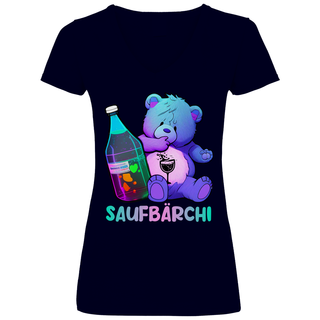 Saufbärchi - V-Neck Damenshirt