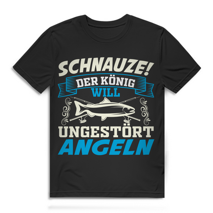 Herren T-Shirt – Schnauze der König will ungestört angeln – Angler Spruchshirt