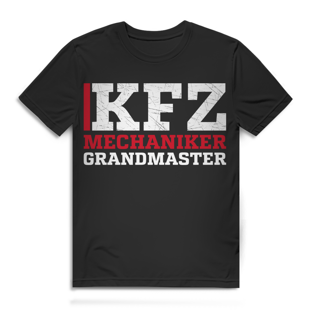 KFZ Mechaniker Grandmaster Shirt Männer – Werkstatt Spruch für Auto Schrauber Black