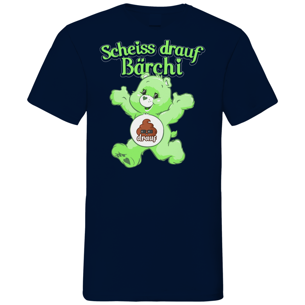 Scheiss drauf Bärchi - Glücksbärchi - Herren V-Neck Shirt Navy