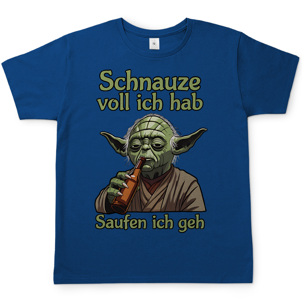Herren T-Shirt Yoda Schnauze Voll Ich Hab Saufen Ich Geh Royal Blue