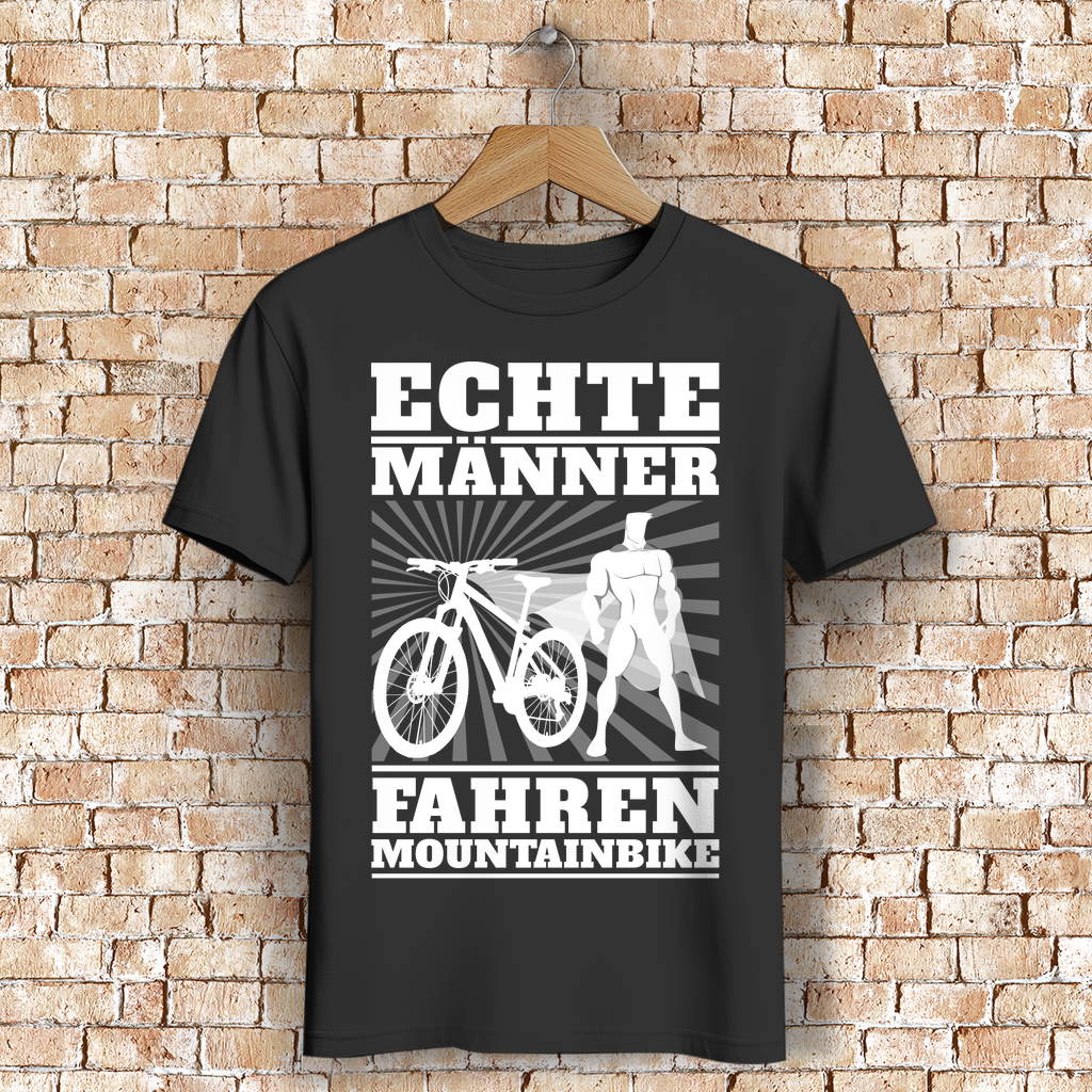 Mountainbike Shirt Herren – Echte Männer fahren Mountainbike – Biker Geschenk