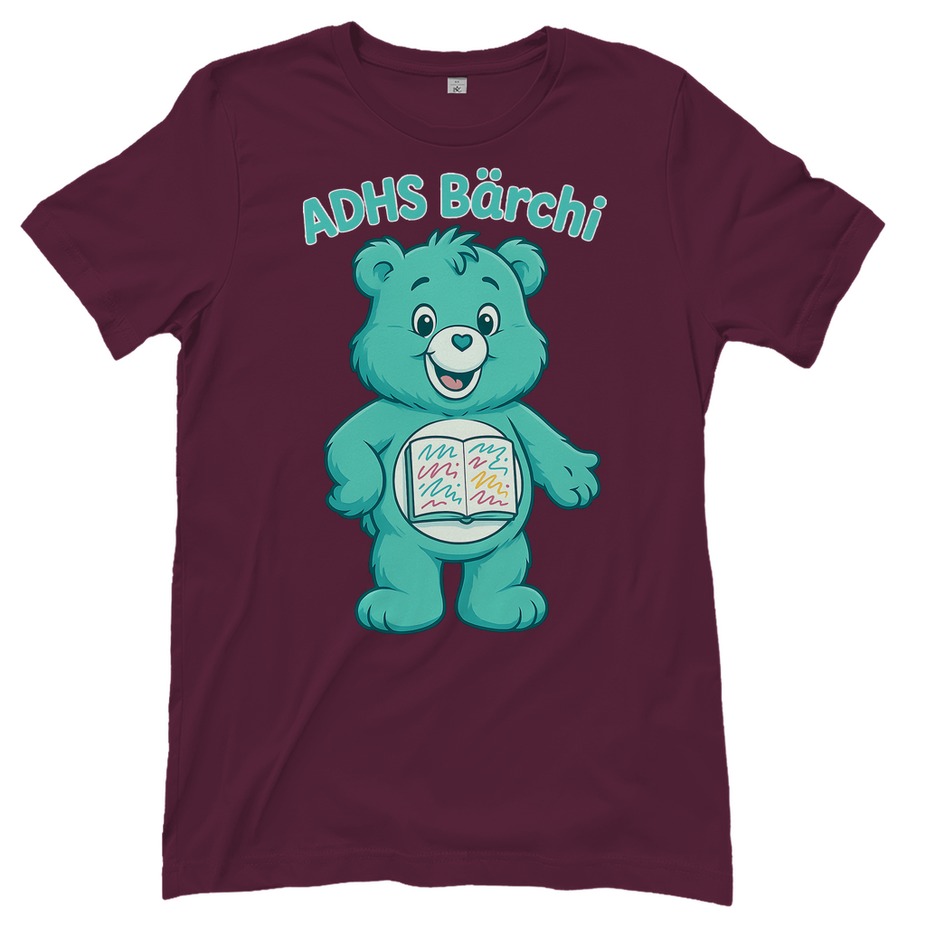 ADHS Bärchi - Glücksbärchi - Damen T-Shirt Burgundy