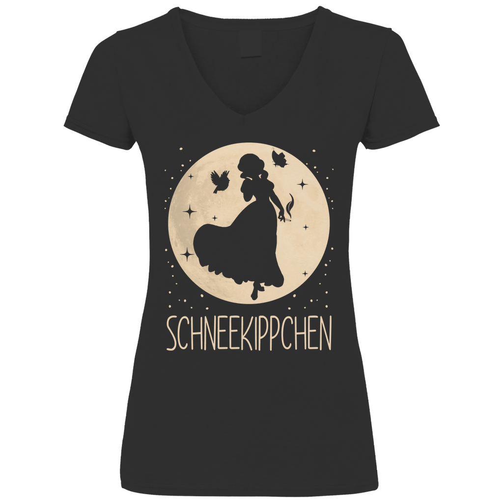 Mond Prinzessin - Schneekippchen - V-Neck Damenshirt