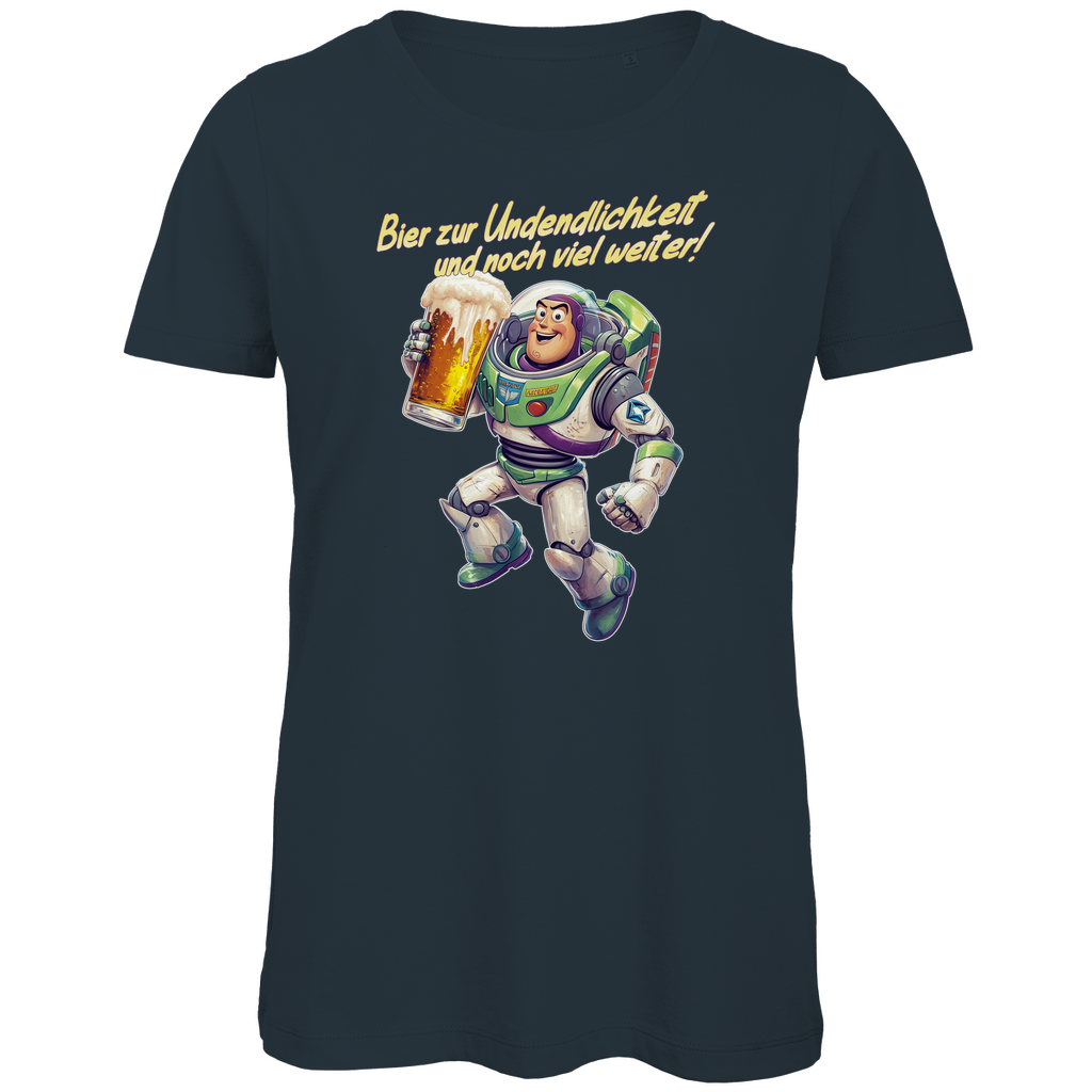 Bier zur Unendlichkeit und noch viel weiter - Buzz Lightyear Toy Story - Damen Premium Bio T-Shirt Dark Grey