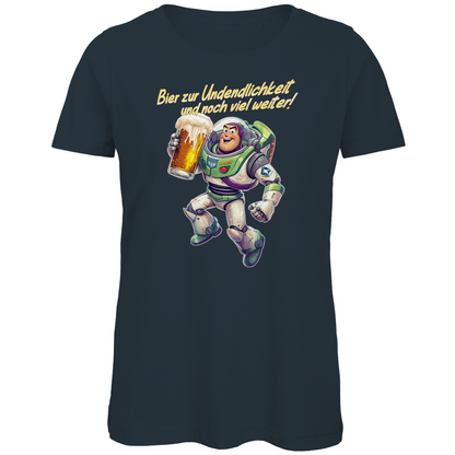 Bier zur Unendlichkeit und noch viel weiter - Buzz Lightyear Toy Story - Damen Premium Bio T-Shirt Dark Grey