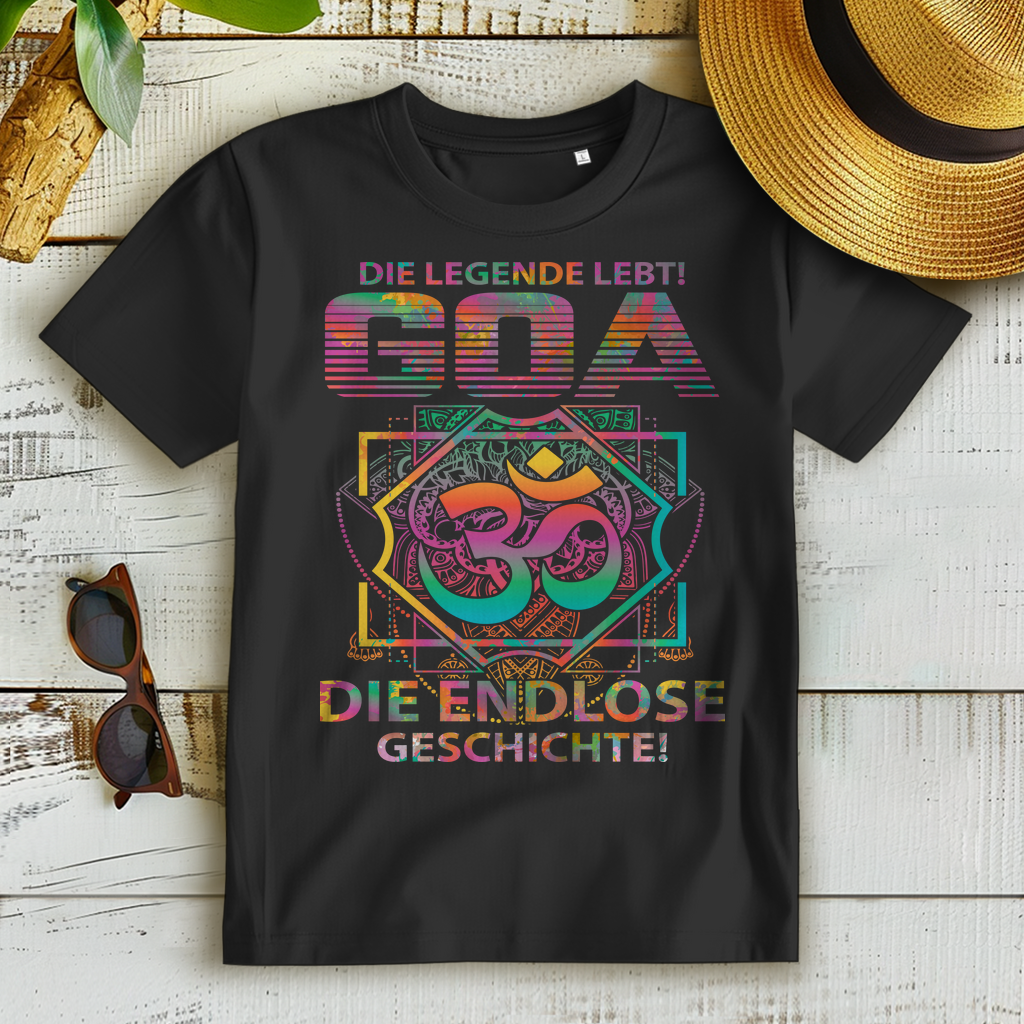 Goa Shirt Damen – Die Legende lebt! Spirituelles Om Festival T-Shirt