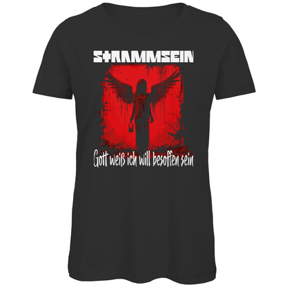 Strammsein Gott weiß ich will besoffen sein - Damen Premium Bio T-Shirt Black