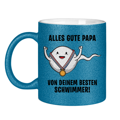 Alles gute Papa von deinem besten Schwimmer! - Glitzertasse