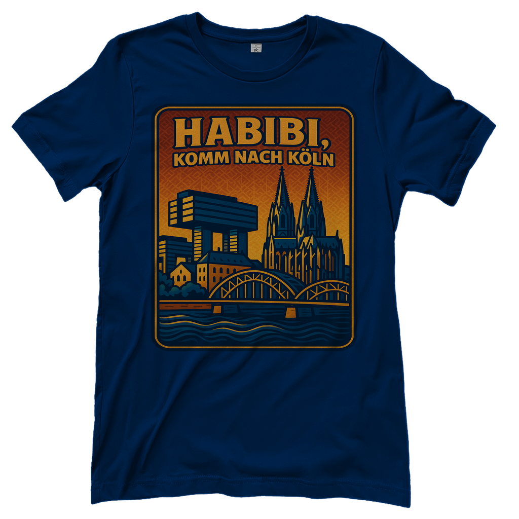 Habibi komm nach Köln - Damen T-Shirt Navy