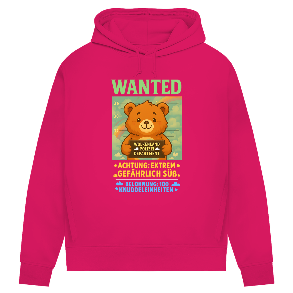 Damen Premium Bio Hoodie Wanted Glücksbärchi Wolkenland Extrem Gefährlich Süß