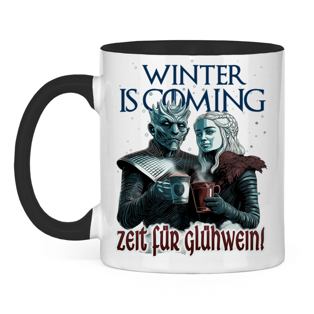 Winter is coming - Zeit für Glühwein - Tasse zweifarbig