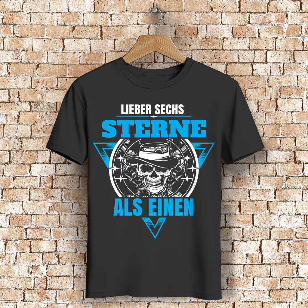Lieber sechs Sterne als einen – Shirt für Männer