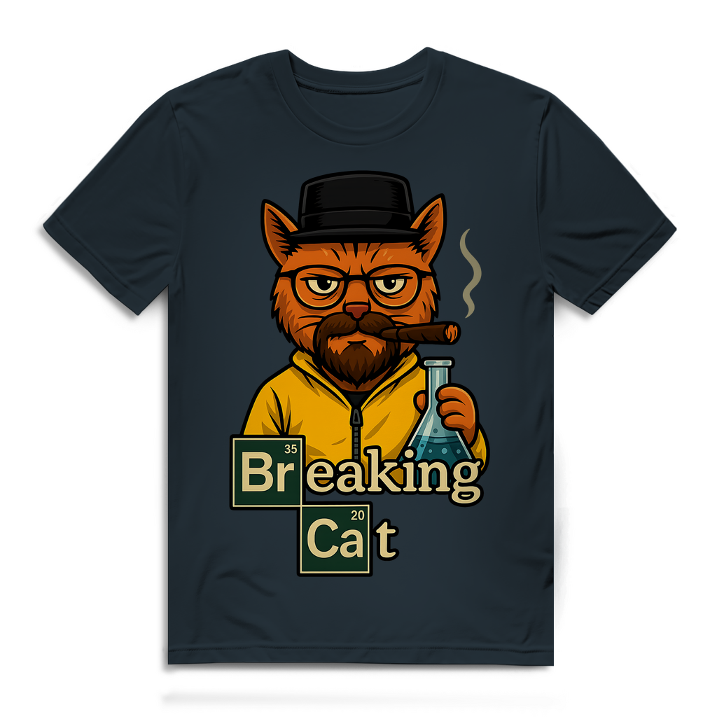 Breaking Bad Breaking Cat Katze - Herren Premium Bio T-Shirt Dark Grey Solid