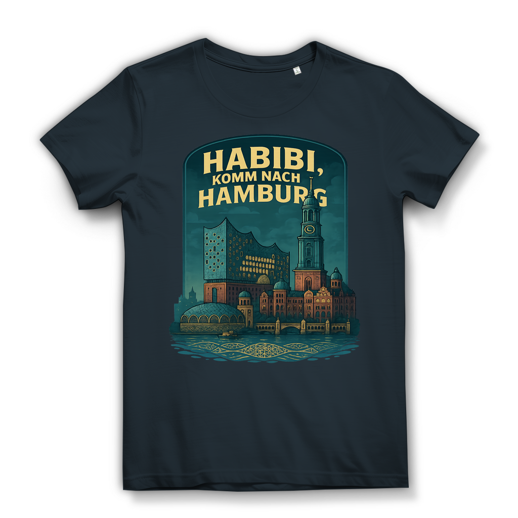 Habibi komm nach Hamburg - Damen Premium Bio T-Shirt Dark Grey