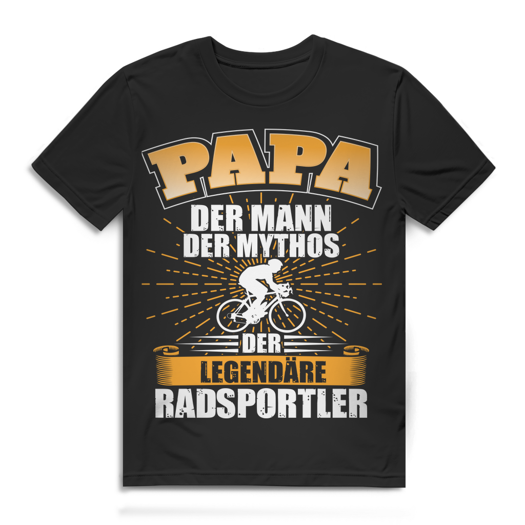 Herren T-Shirt Papa – Radfahrer Geschenk für Väter mit Stil Black