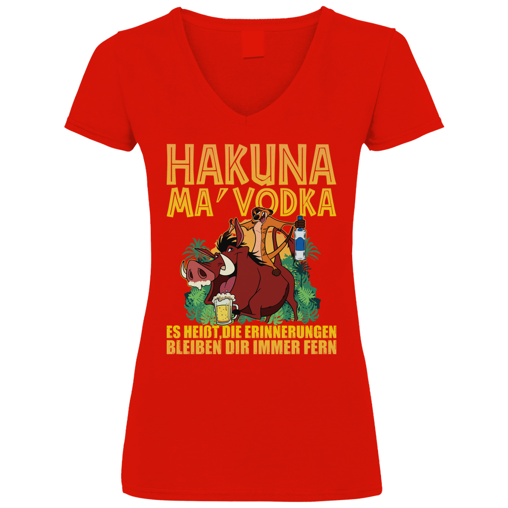 Hakuna Ma Vodka Timon und Pumbaa - V-Neck Damenshirt