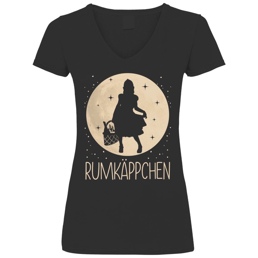 Mond Prinzessin - Rumkäppchen - V-Neck Damenshirt