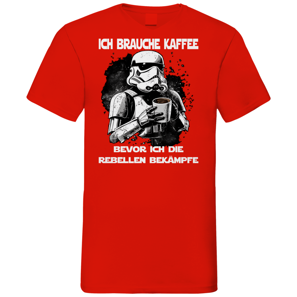 Ich brauche Kaffee - Stormtrooper - Herren V-Neck Shirt