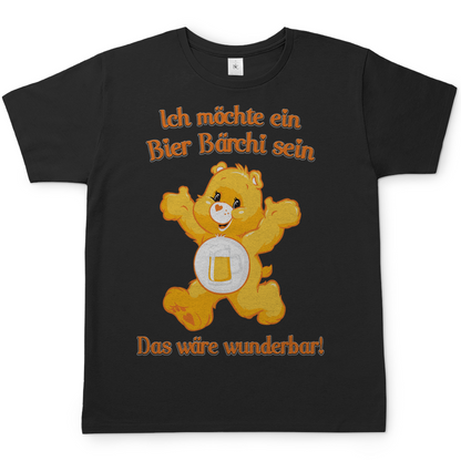 Herren T-Shirt Ich möchte ein Bier Bärchi sein das wäre wunderbar! Black
