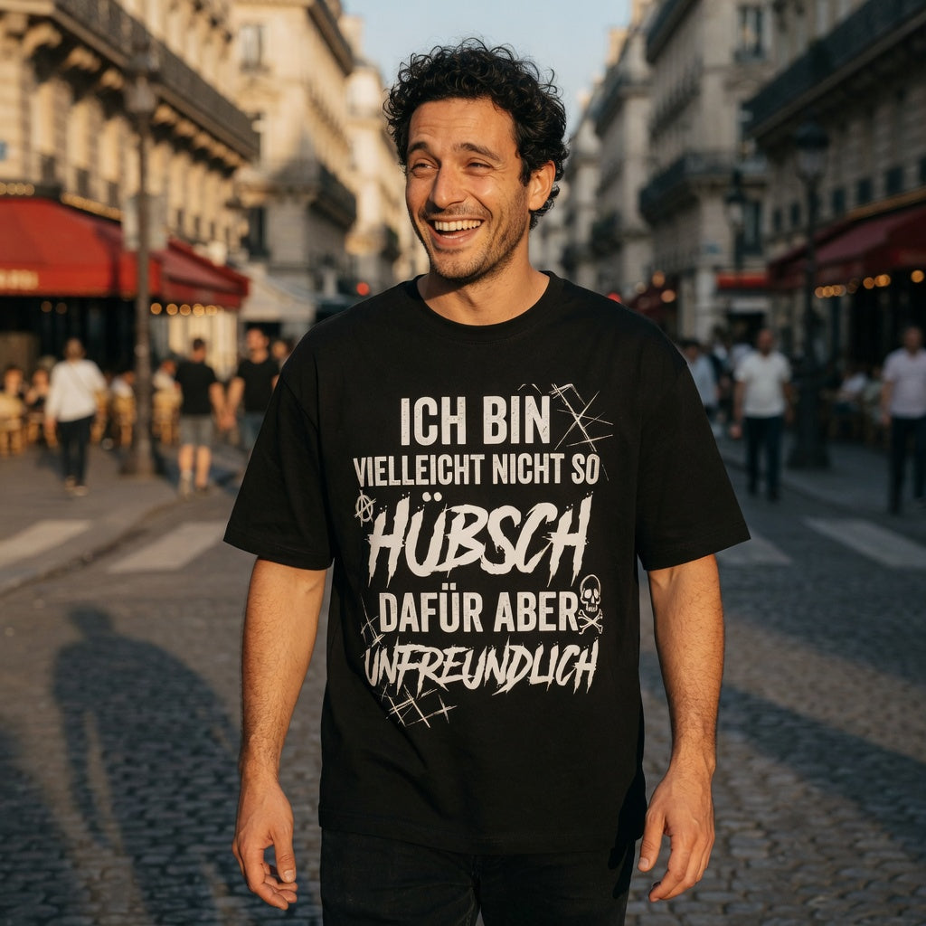 Ich bin vielleicht nicht so hübsch dafür aber unfreundlich - Jack and Jones Oversize T-Shirt