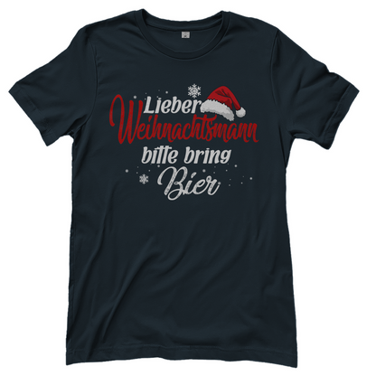 Lieber Weihnachtsmann Partnerlook - bitte bring Bier - Damenshirt Dark Grey Solid