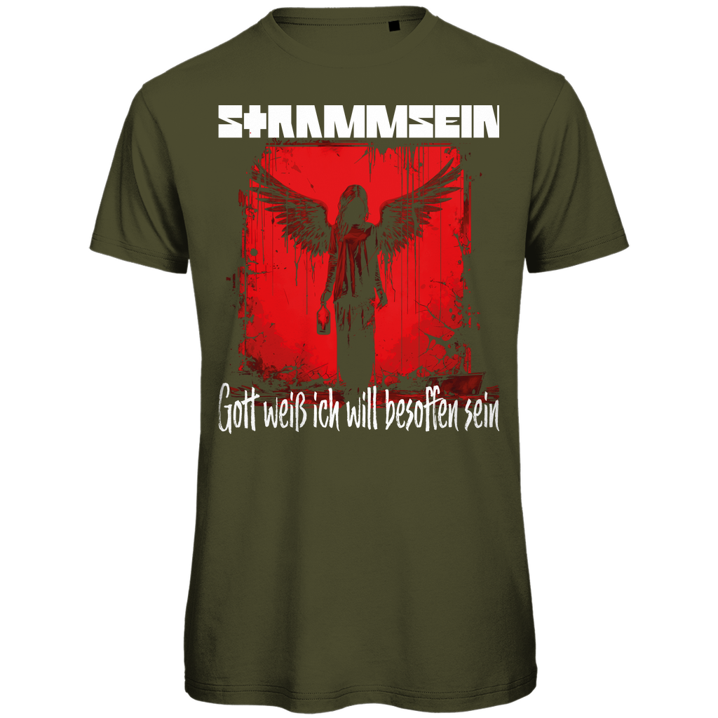Strammsein Gott weiß ich will besoffen sein - Herren Premium Bio T-Shirt