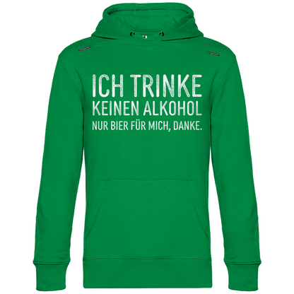 Ich trinke keinen Alkohol nur Bier für mich danke - Unisex Hoodie Kelly Green