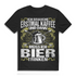 Erst Kaffee dann Bier – Lustiges Männer Shirt mit Tagesablauf für Genießer Black