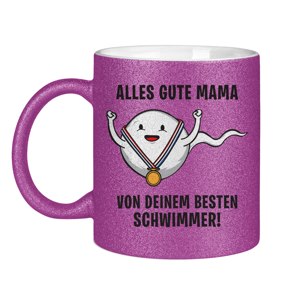 Alles gute Mama von deinem besten Schwimmer! - Glitzertasse