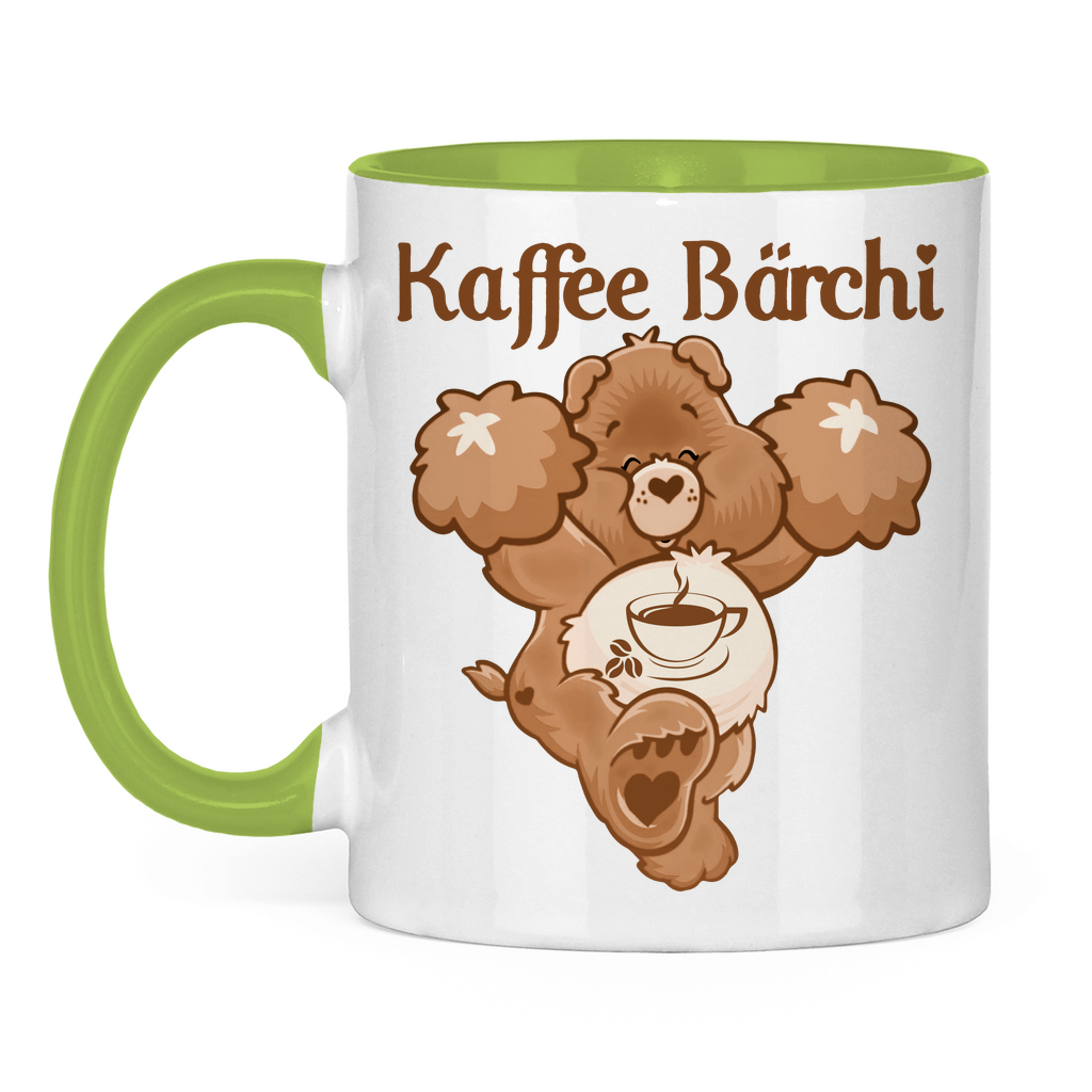 Kaffee Bärchi - Glücksbärchi - Tasse zweifarbig Light Green