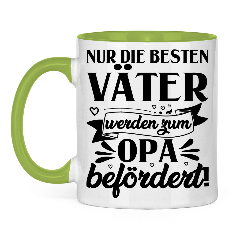 Nur die besten Väter werden zum Opa befördert! - Tasse zweifarbig Light Green