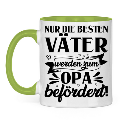 Nur die besten Väter werden zum Opa befördert! - Tasse zweifarbig