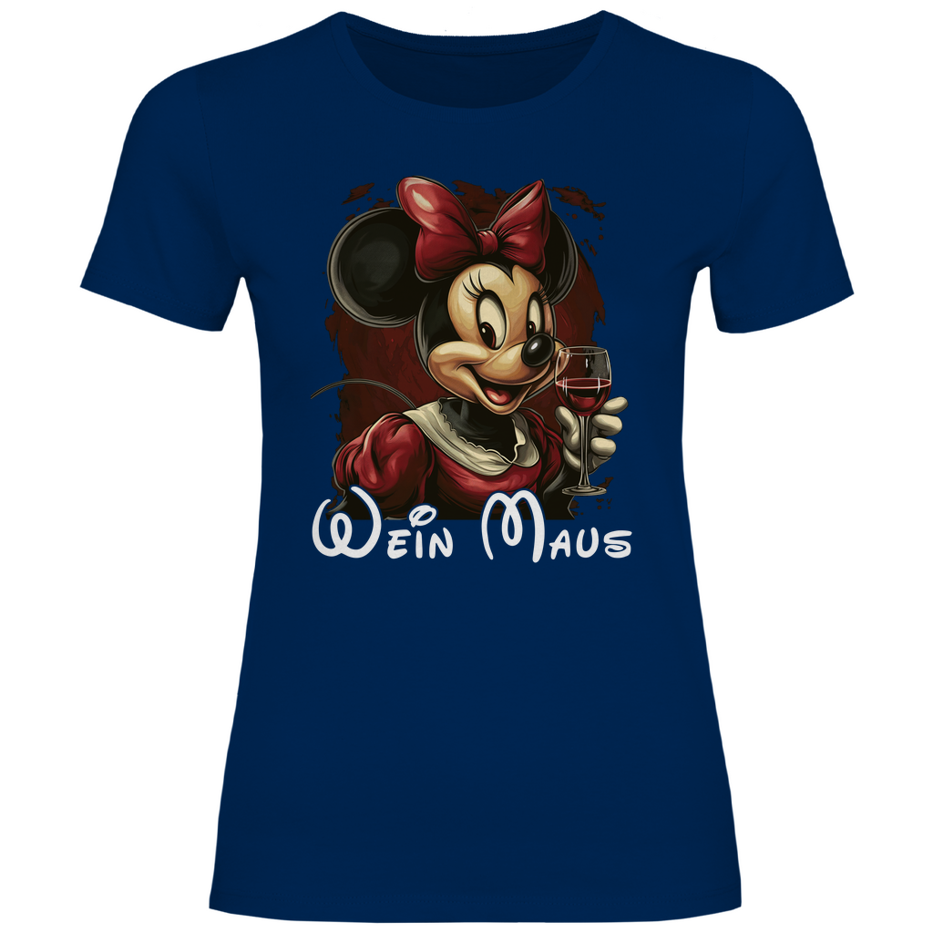 Wein Maus Retro - Damenshirt