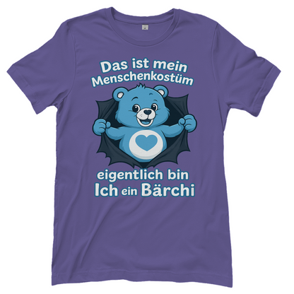 Damen T-Shirt Menschenkostüm eigentlich bin ich ein Bärchi Millennial Lilac