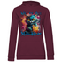 We´re All Mad Here Grinsekatze - Damen Hoodie Wine