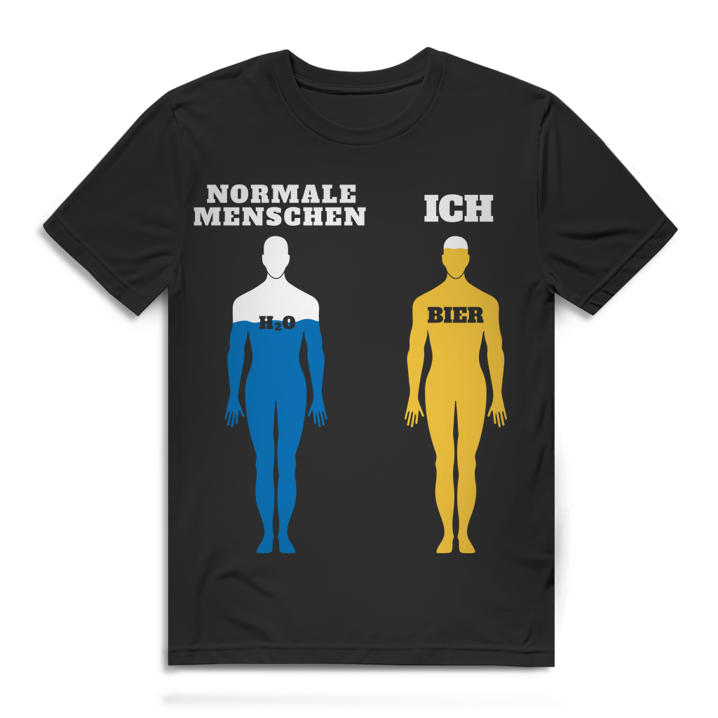 Normale Menschen Wasser – Ich Bier T-Shirt Männer mit Humor &amp; Bierdurst Black