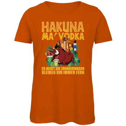 Hakuna Ma Vodka Timon und Pumbaa - Damen Premium Bio T-Shirt Urban Orange