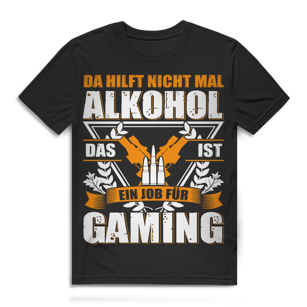 Gamer T-Shirt Männer – Wenn alles schiefläuft – Gaming ist die Antwort Black